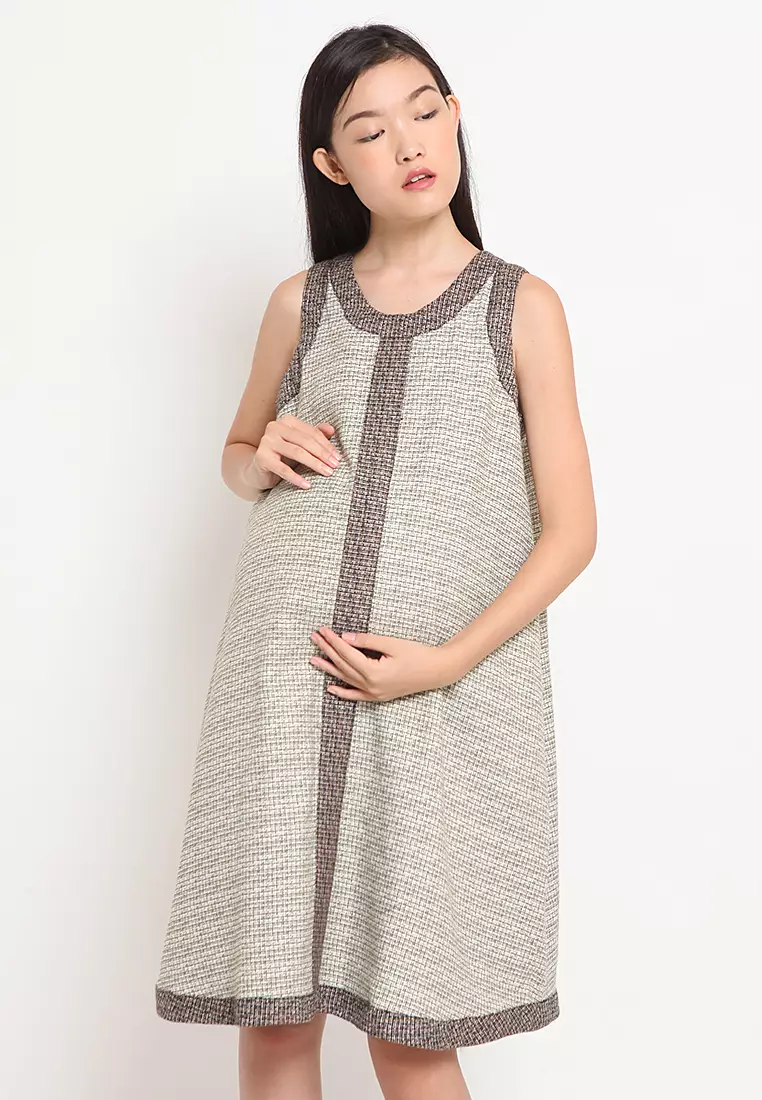 Cotton Stripe Maternity & Nursing Dress