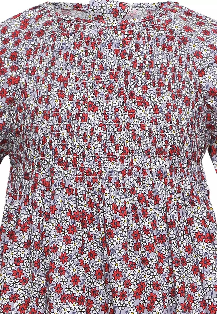 Qna Girl Morgane Dress Pendek Anak Multicolor Motif Bunga