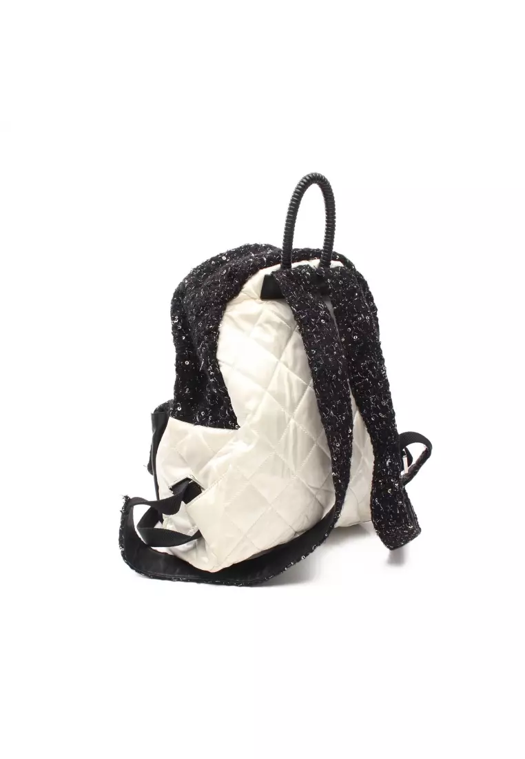 Chanel backpack clearance white and black