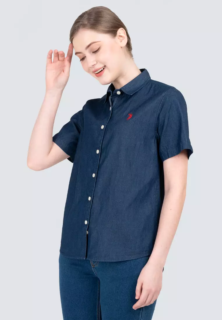 Polo Haus - Women’s Signature Fit Denim Short Sleeve Shirt WWSSV004