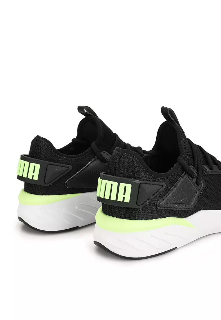 Puma shoes black hot sale and green