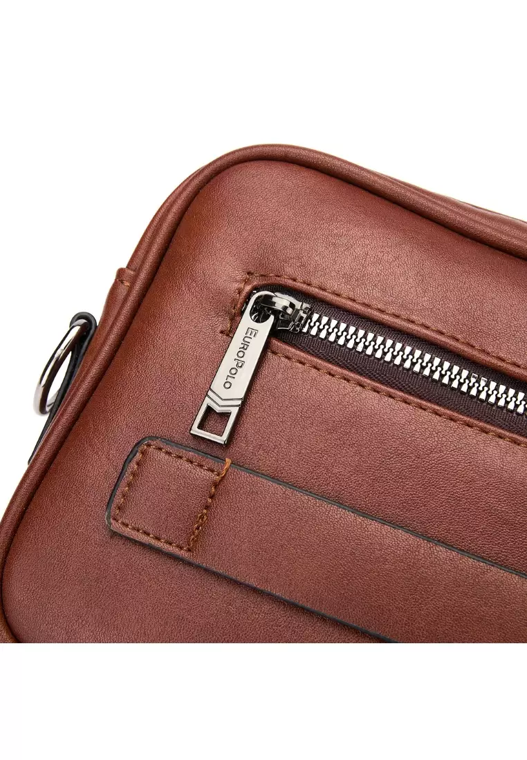 Euro Polo Men's Casual Faux Leather Sling Bag with Gift Box EBA 51207