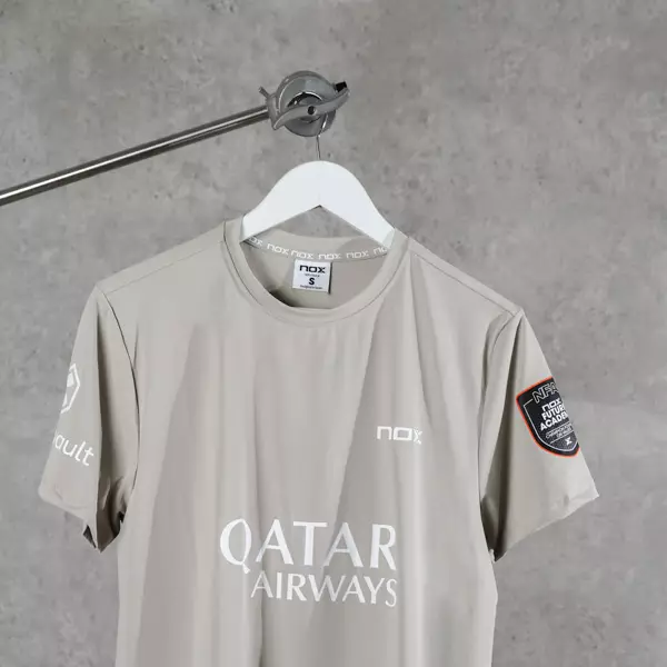 Kaos NOX AT10 AGUSTIN TAPIA 2026 LIGHT GREY PADEL JERSEY TSHIRT 100% ORIGINAL