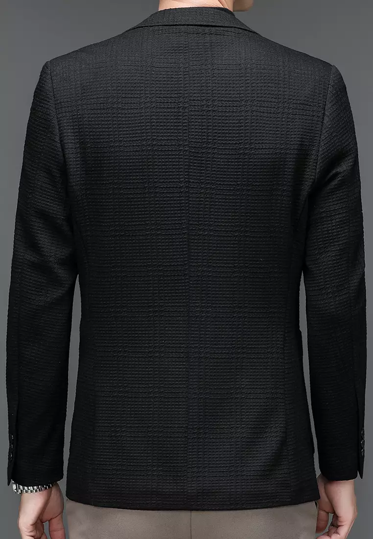 Embroidery Striped Wool Blazer 5836