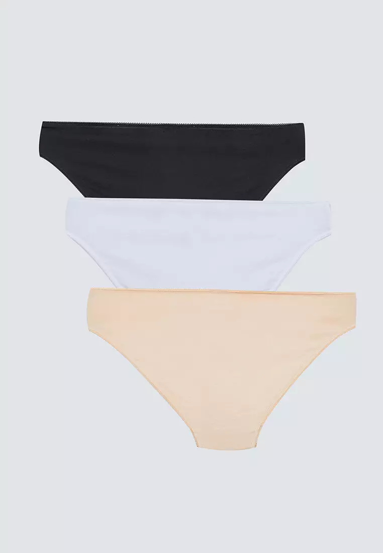 On Gossamer 3-Pack Cabana Cotton Low-Rise Bikini Panties, 56% OFF