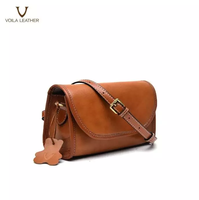VOILA LEATHER Tas Selempang Wanita Kulit Asli Genuine Leather Sling Bag STELLA Havana