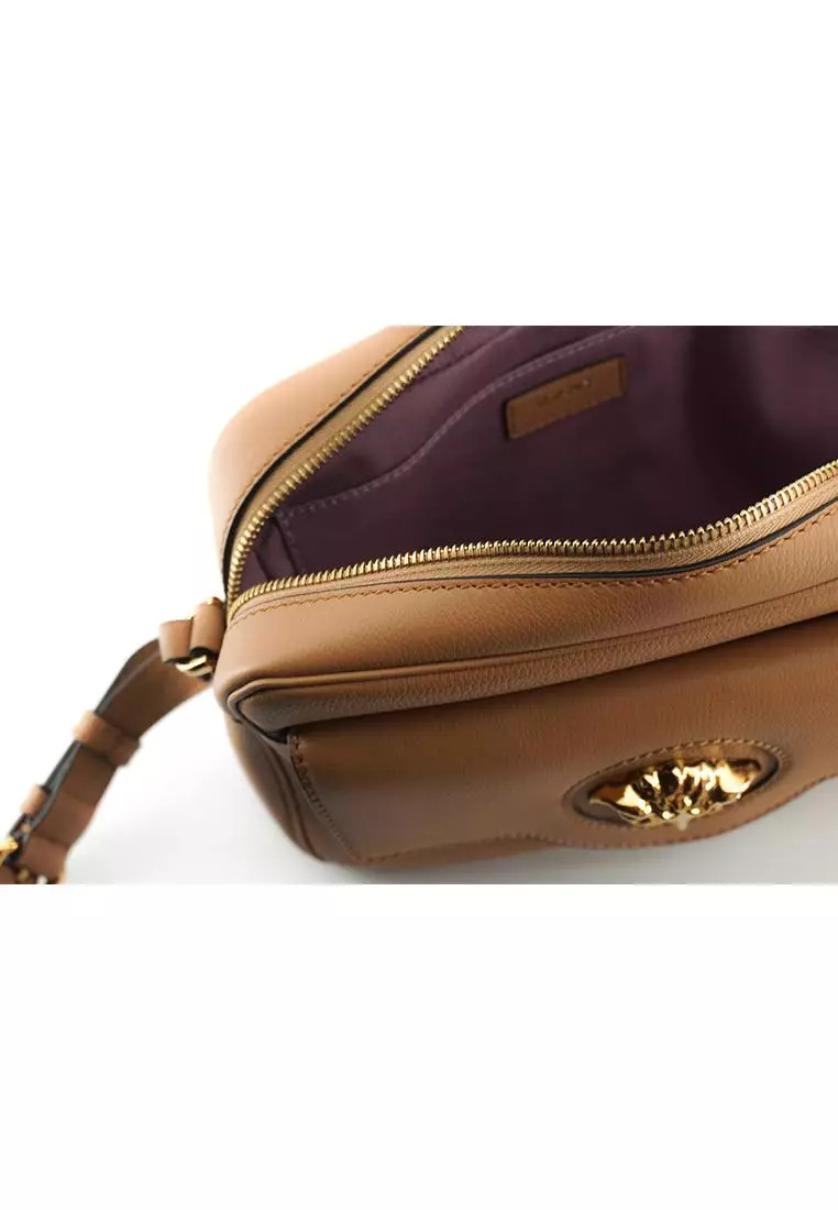 Versace Camera Case Shoulder Bag with Zip Closure and Gold-Tone Hardware