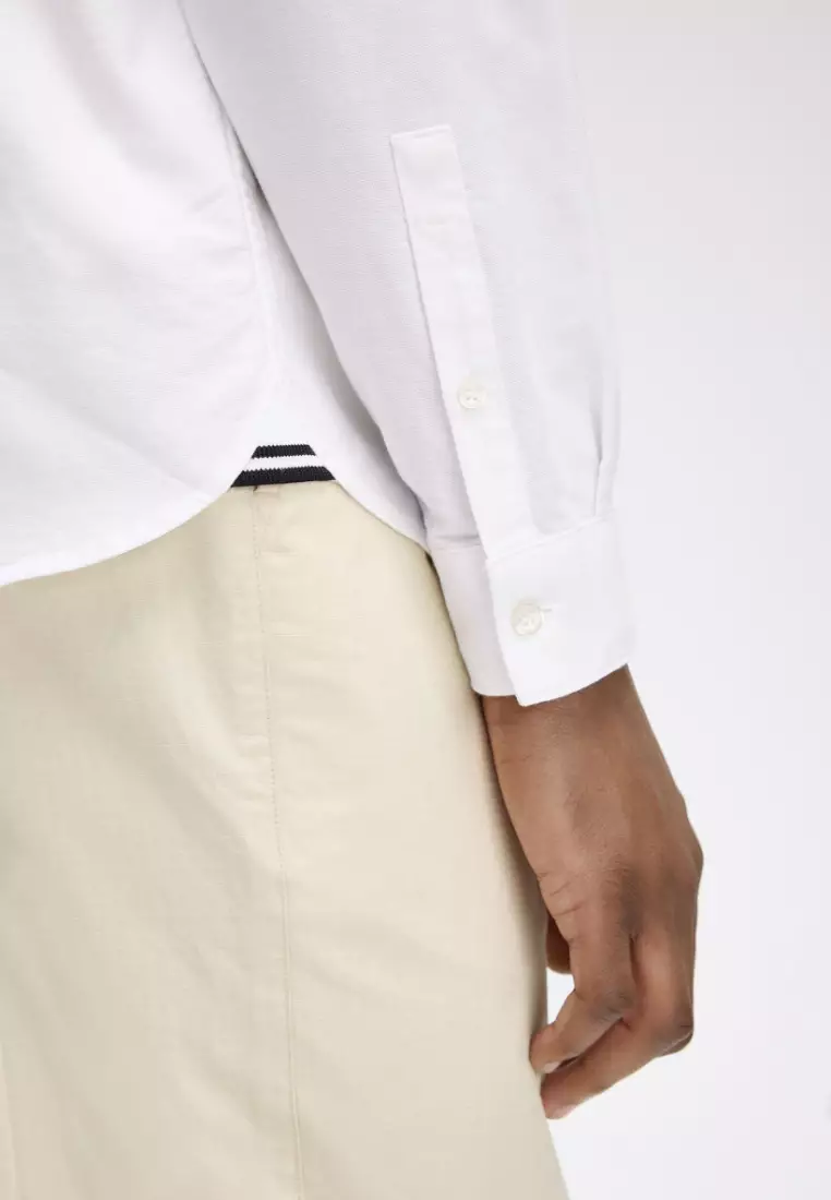 Fred Perry M5516 Oxford Long Sleeve Shirt (White)