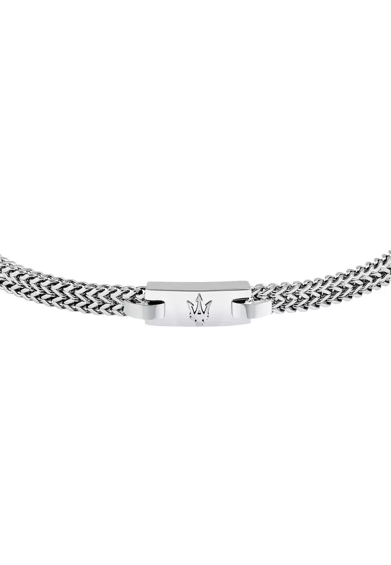 Maserati Iconic Men's Bracelet, 19+3.5cm, Stainless Steel jewellery, Silver, JM425AVD104