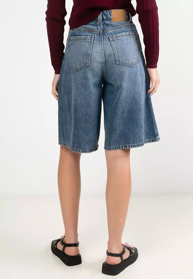 Lyocell Wide Denim Jorts