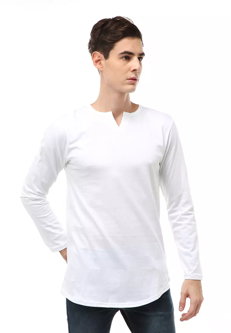 Jack T-Shirt Atasan Kasual Pria Model Kancing Plain Design Lengan Panjang Material Cotton ORIGINAL