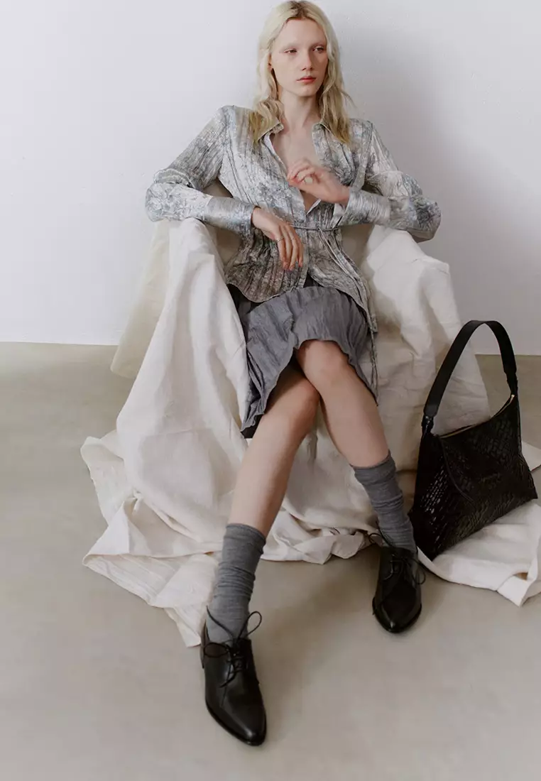Knee-Length Crêpe Skirt