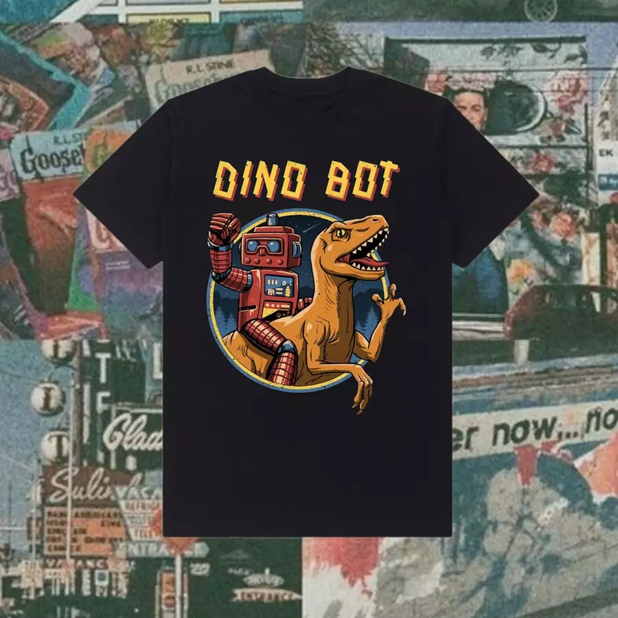 Ossu Vintage Dino Bot Black shirt
