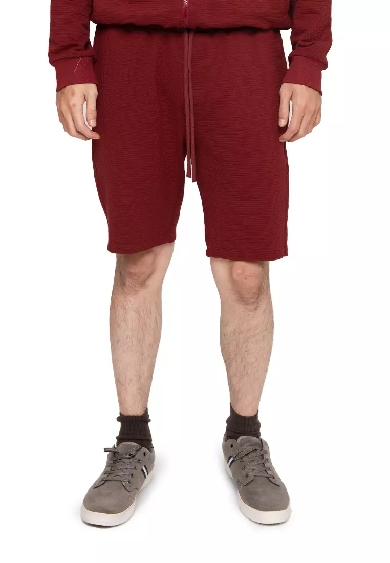 MANZONE Celana Pendek Pria Bermuda Casual SUGAR BOTTOM -  BURGUNDY