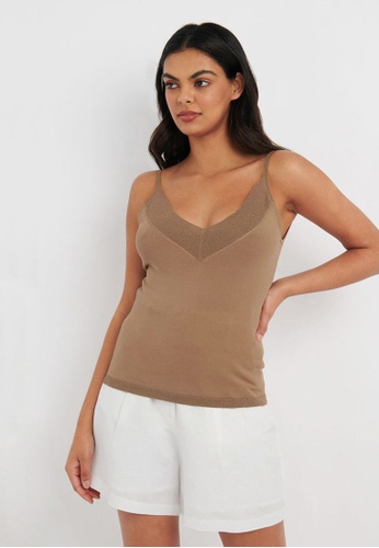 FORCAST beige Nayla Knit Cami Top A93C3AACE4BFCBGS_1