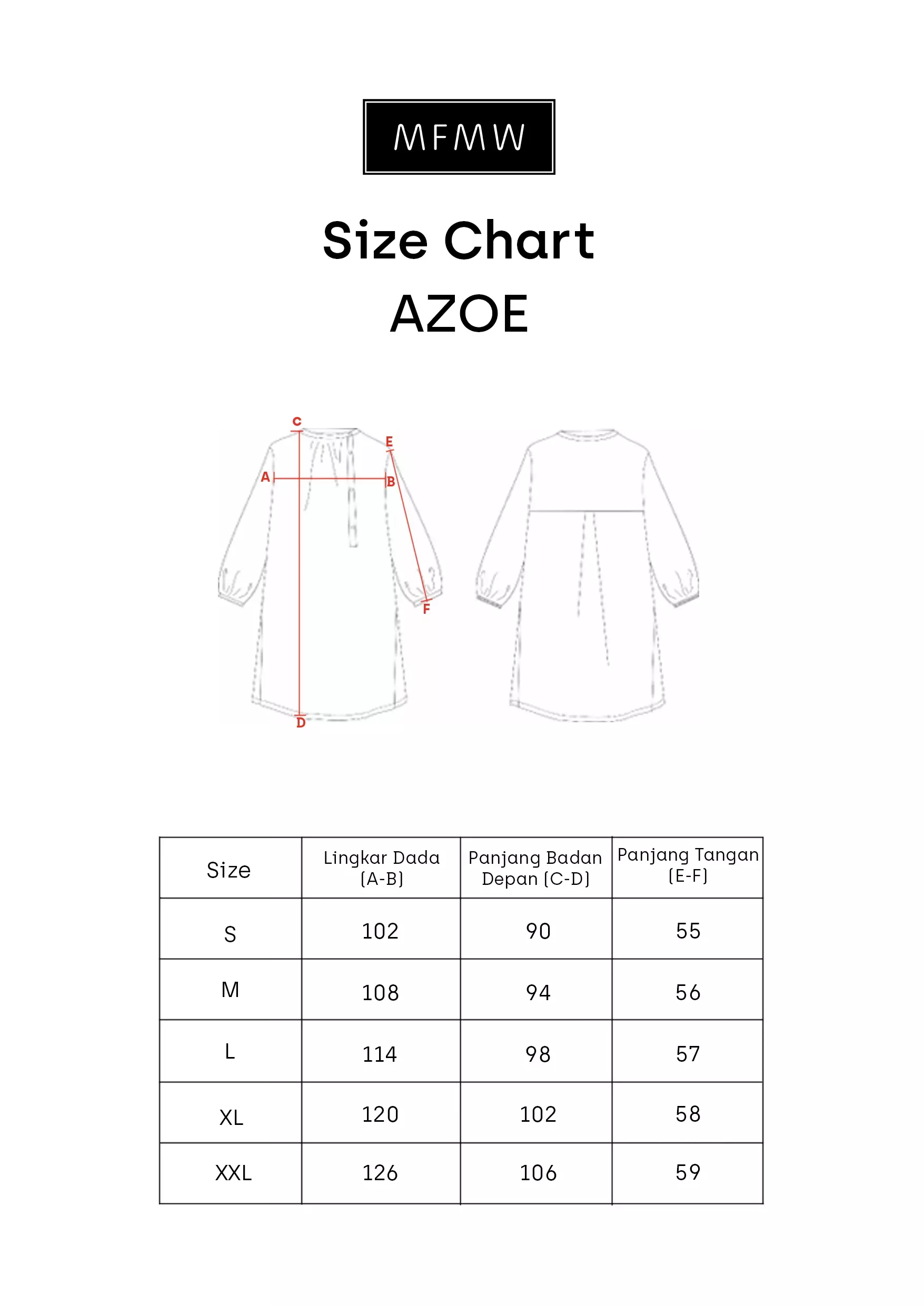 MFMW Azoe Tunik Light Blue Motif Kotak