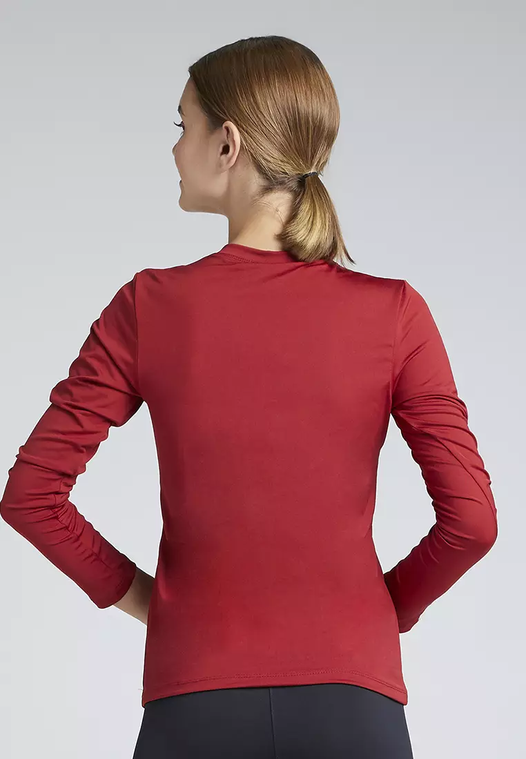 Flexzone Long Sleeves Sport Shirt Women Essential Maroon