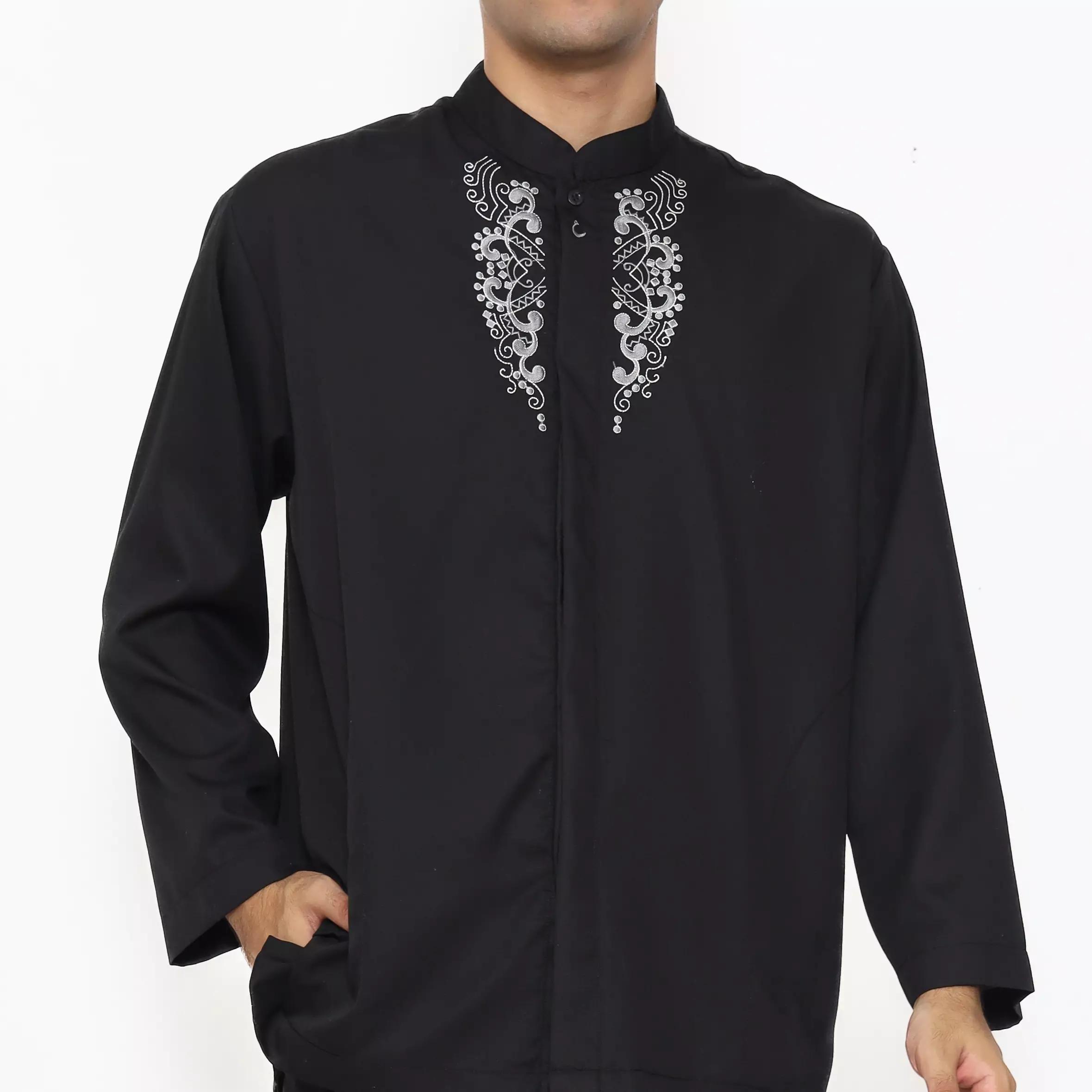Baju Koko Hitam KK 48 Black PJG