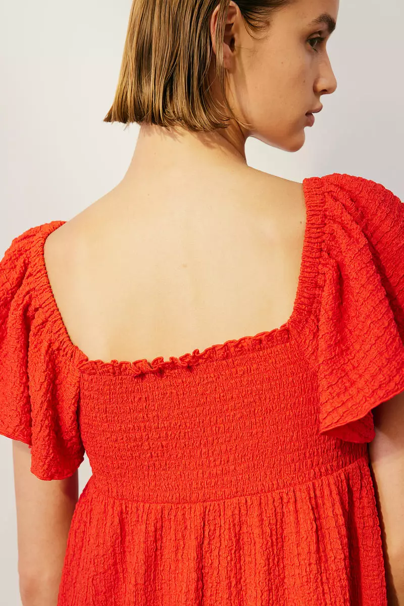 Smocked-bodice dress