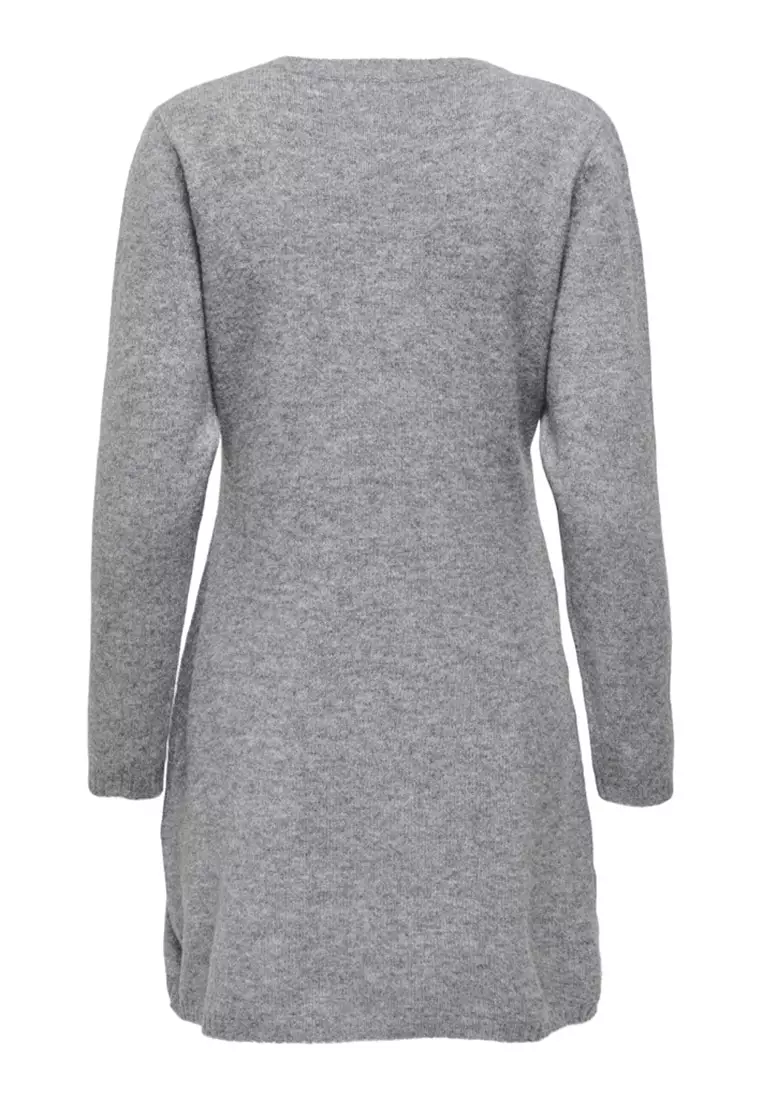 Long Sleeve Short Pearl Knit Dress