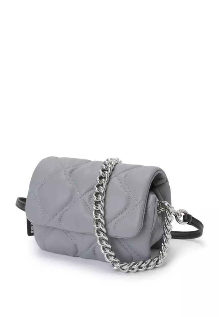 Small Quilted Pillow Bag Rock Grey 