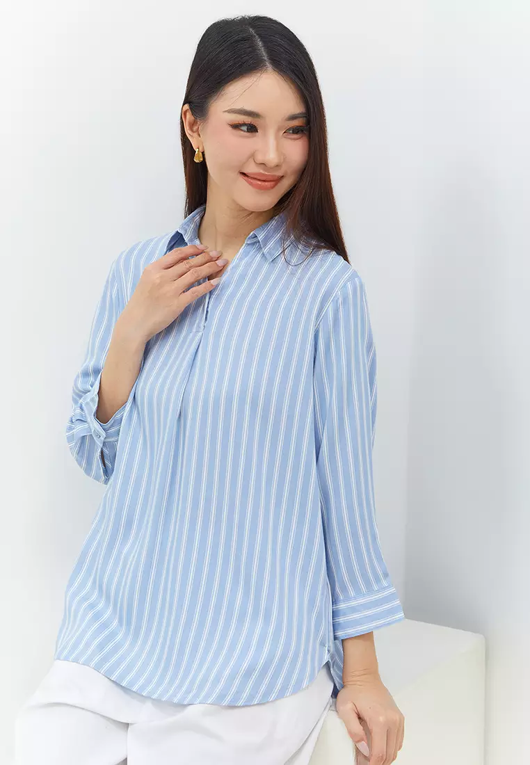 Gendhis Blue Stripe Shirt (G.13150)