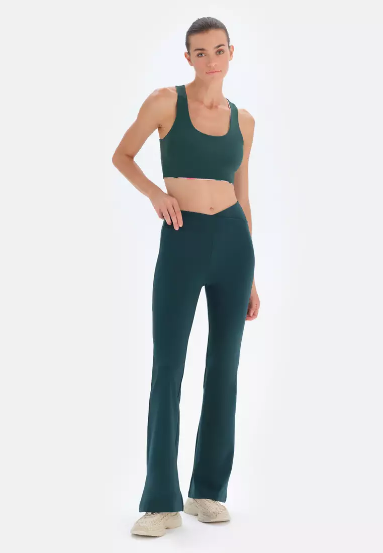 Buy DAGİ Dark Green Leggings, Slim Fit, Flared, Activewear for