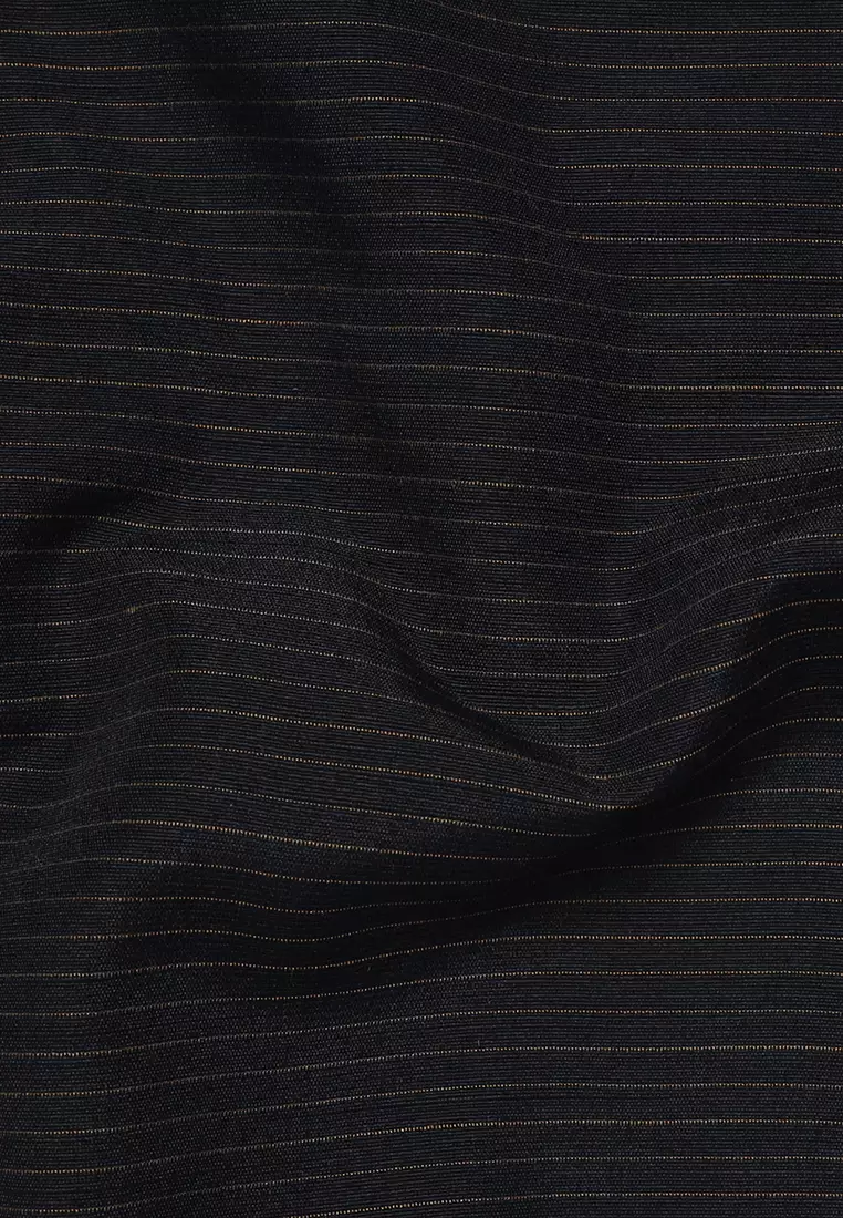 JOBB Fahim Baju Koko Pria Lengan Panjang Regular Fit Hitam