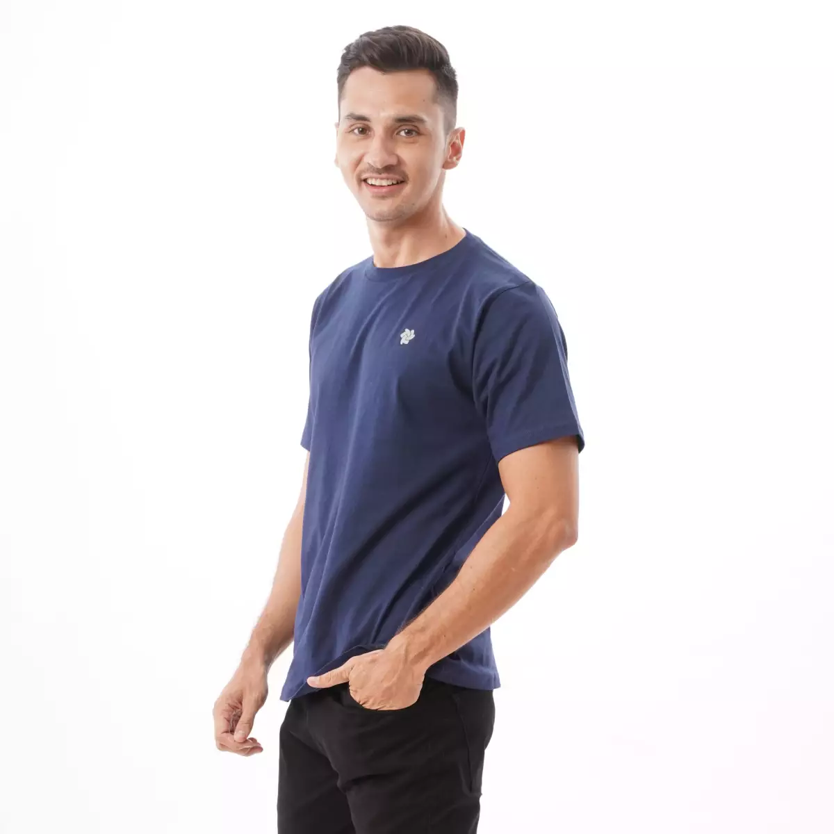 Tiento Tshirt Pro Basic Navy Kaos Olahraga Lengen Pendek Biru Tua