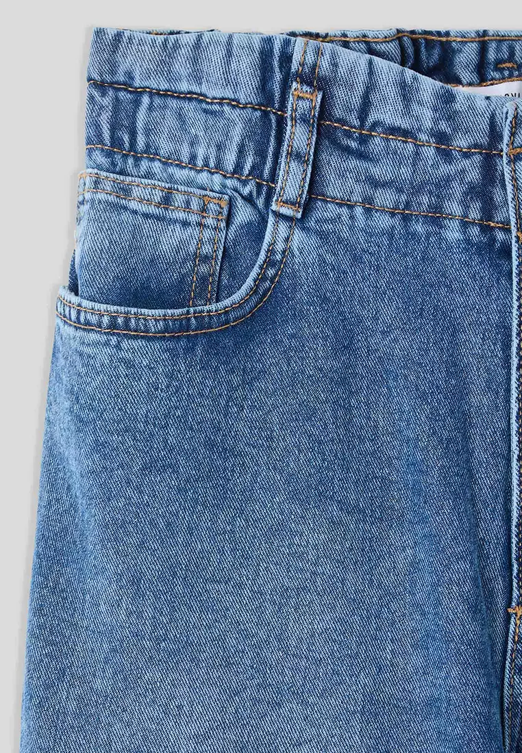 Woman Long Pants Jeans In Blu Denim Medio