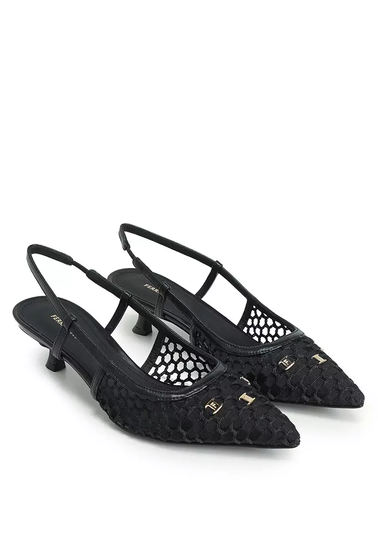Klizia Net-Detail Slingback Pumps (ct)