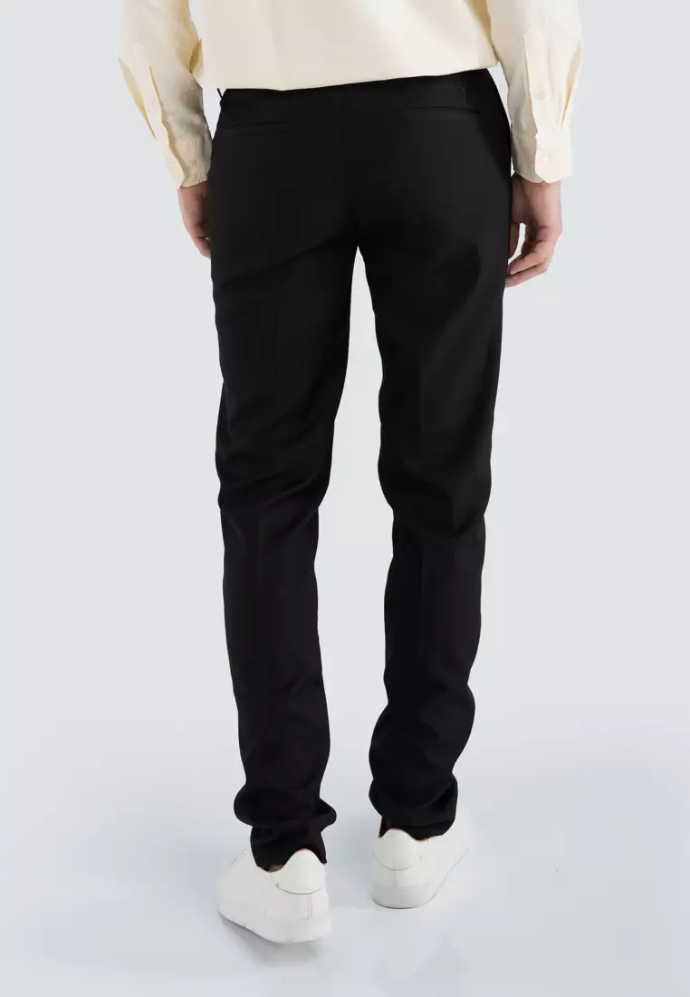 Polo Haus - Men’s Tetoron Rayon Slim Fit Flat Front Formal Slack