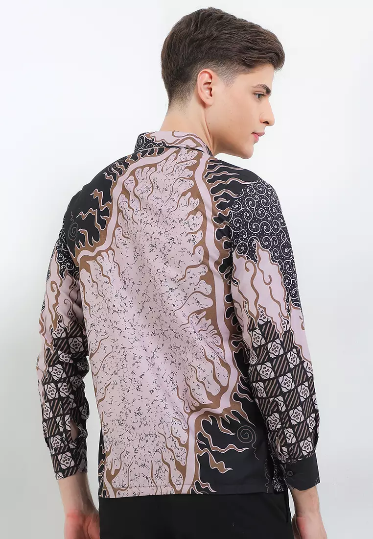Saroja Kemeja Batik Exclusive Premium Pria Casual Modern Lengan Panjang