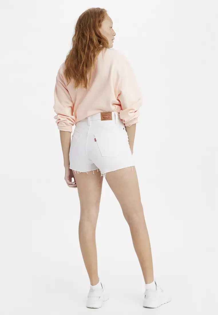 Levi's white denim shorts best sale