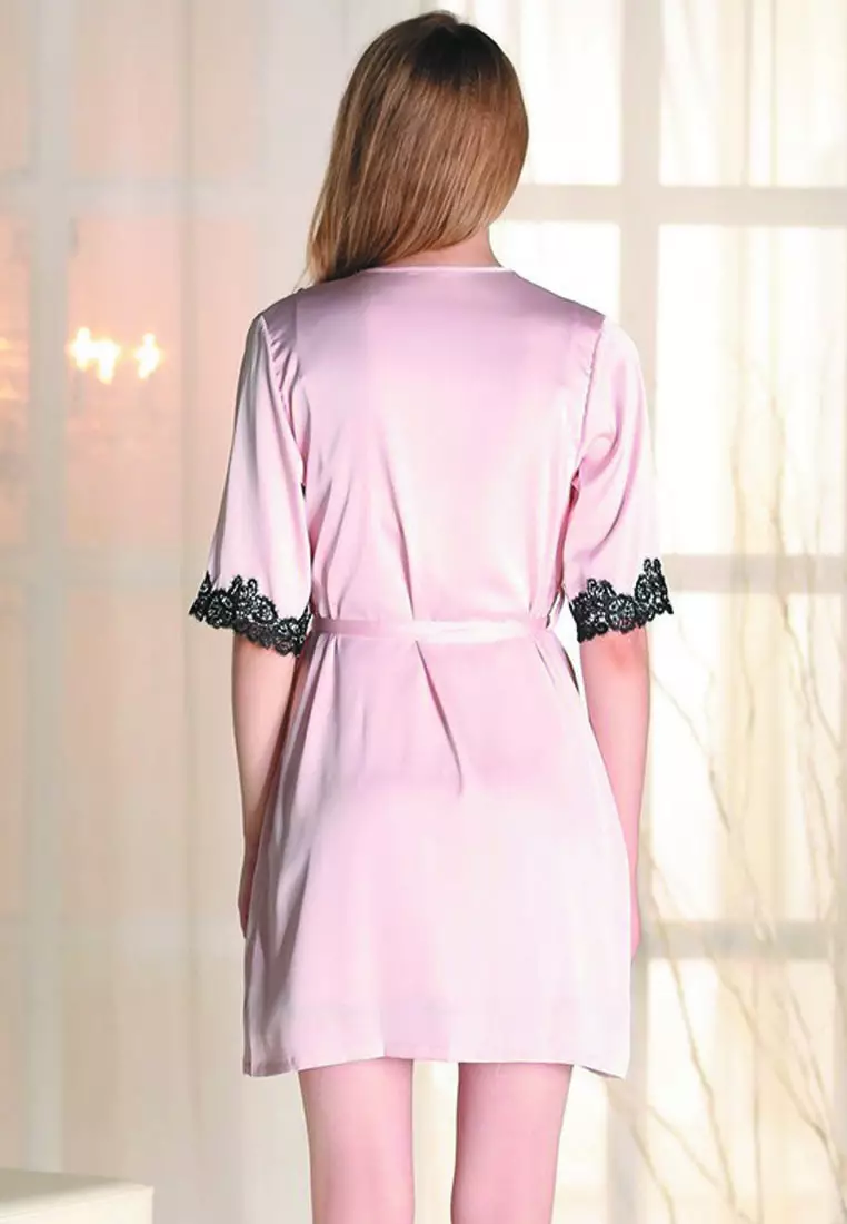 LDB5065 Lady Sexy Lace Sleepwear Two Pieces Set  Pink