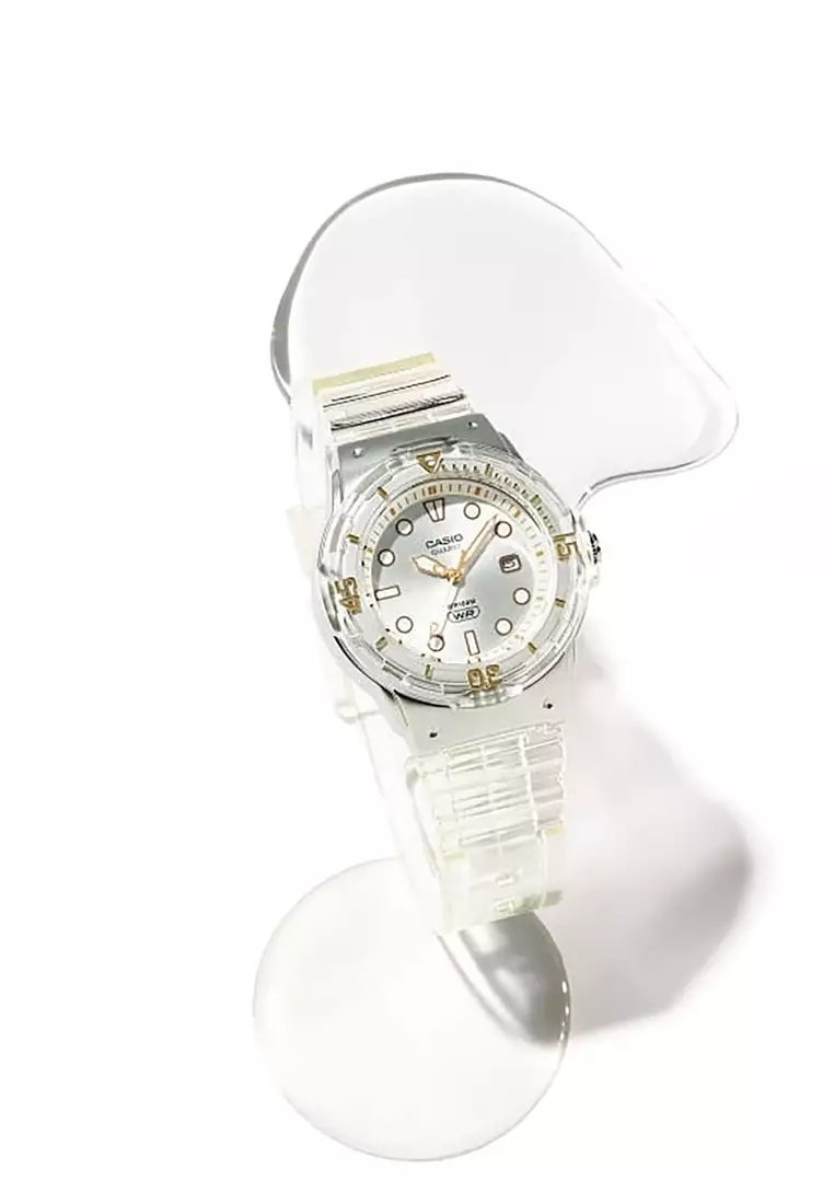 Women Analog Watch LRW-200HS-7EV Clear Resin Strap