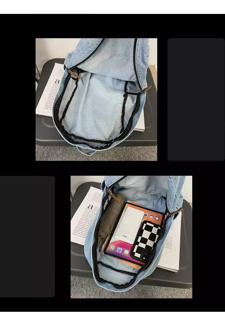 Retro and casual Japanese style Denim Backpack