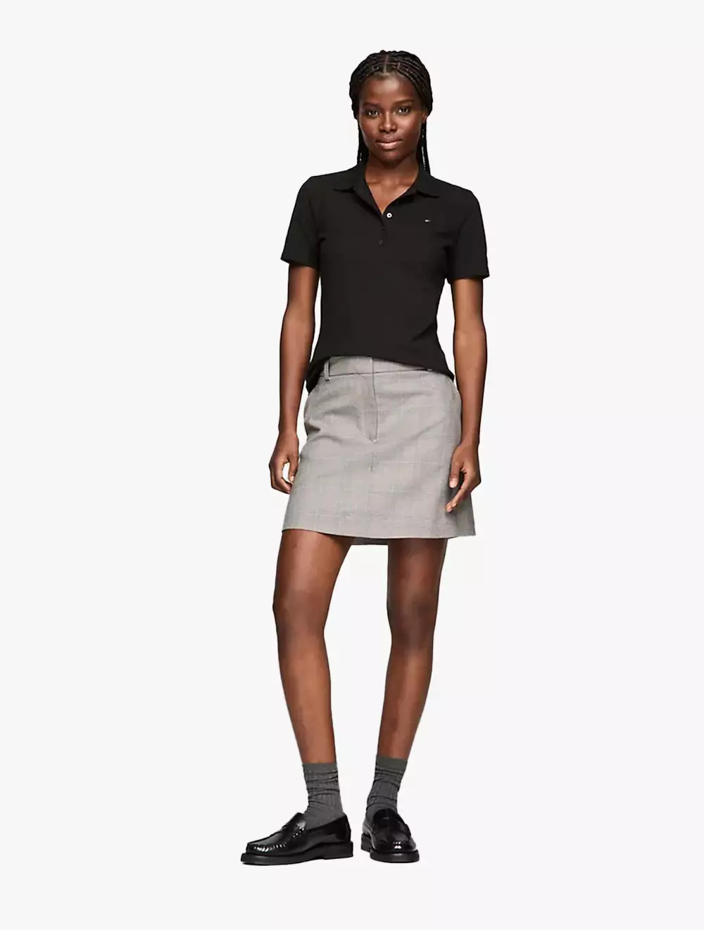 Tommy Hilfiger - Solid Stretch-Cotton Polo - Black - Black