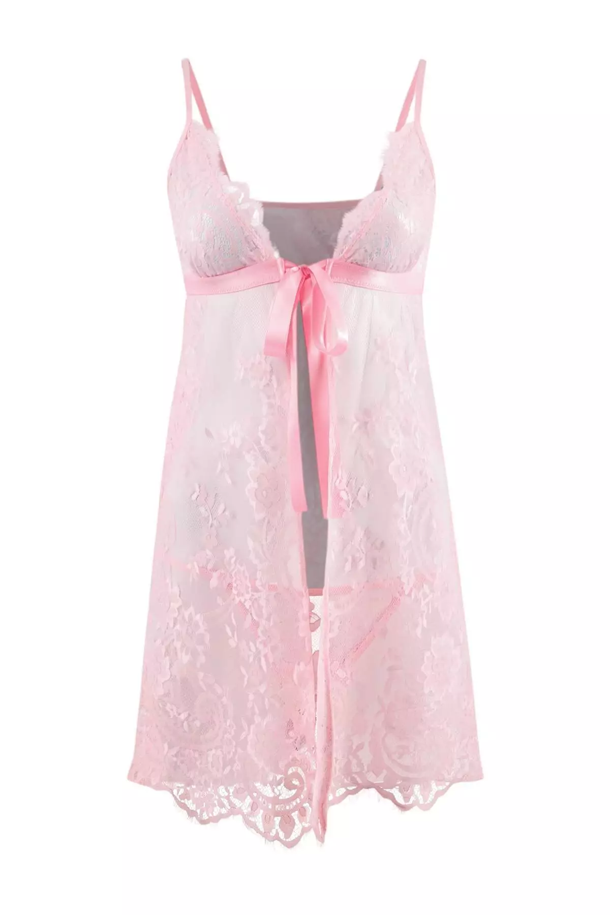 Pink Lace Fancy Nightgown/Babydoll Thmss26Ll15