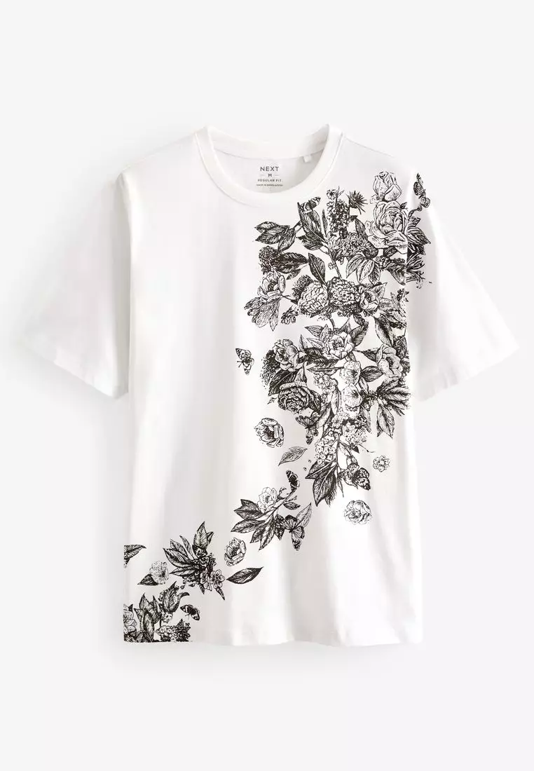 Tシャツ・カットソー FLORAL PRINT T-SHIRT Jack & Jones oversized t-shirt with flower print in black | ASOS
