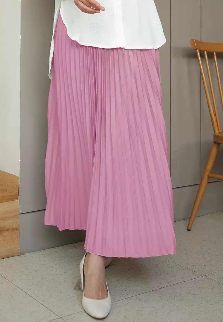 Cotton Bee - Rok Plisket Niana Aline Basic - Wild Orchid