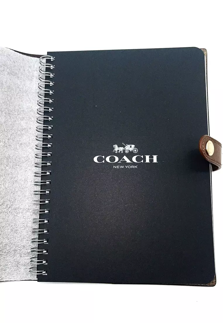 Buy COACH Notebook In Signature Canvas - Dark Brown Online | ZALORA ...