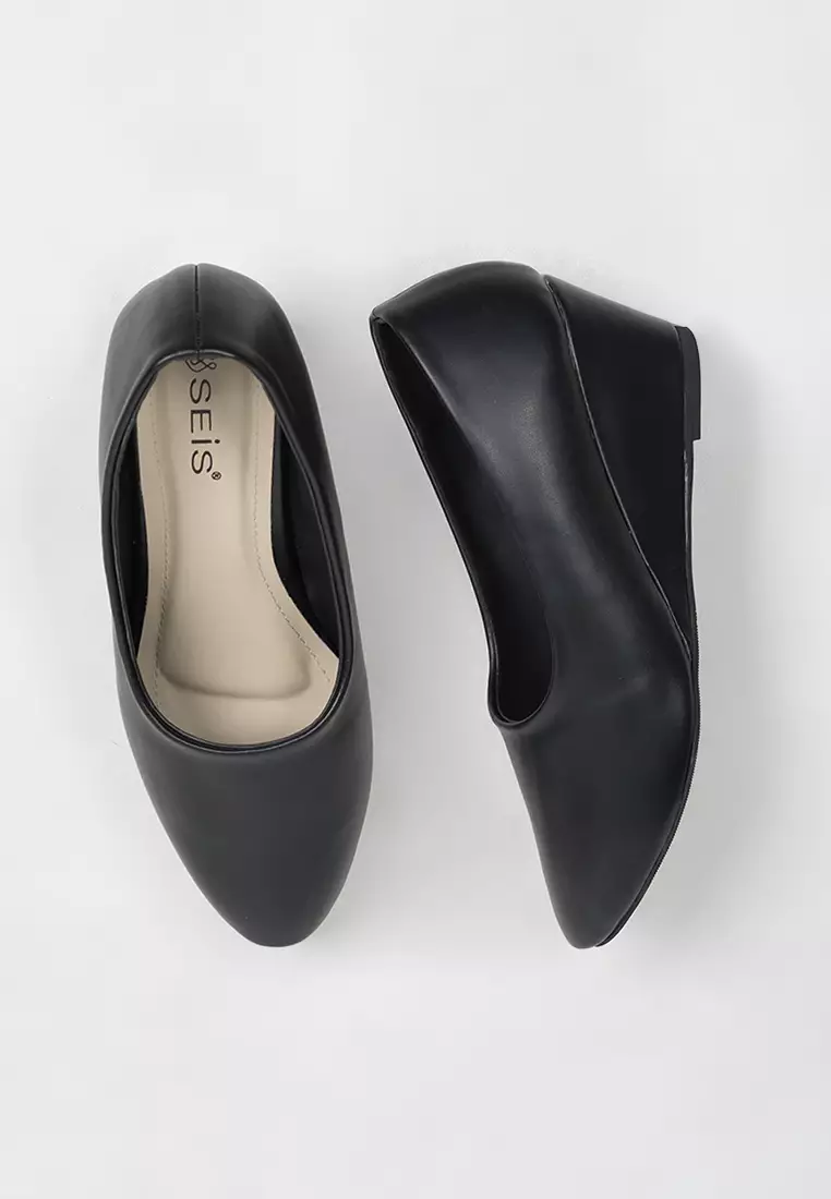 Seis Vancy Sepatu Wedges Wanita 5 cm-BLACK