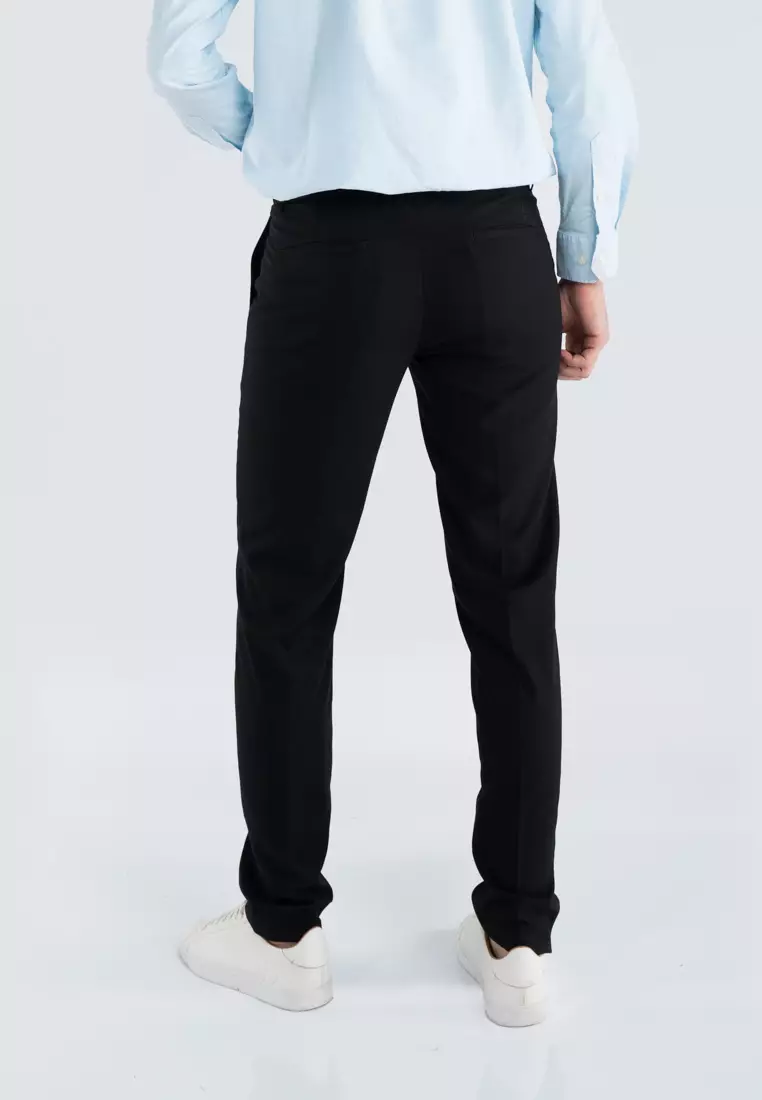 Buy POLO HAUS Men's Slim Fit Plain Slacks 2024 Online