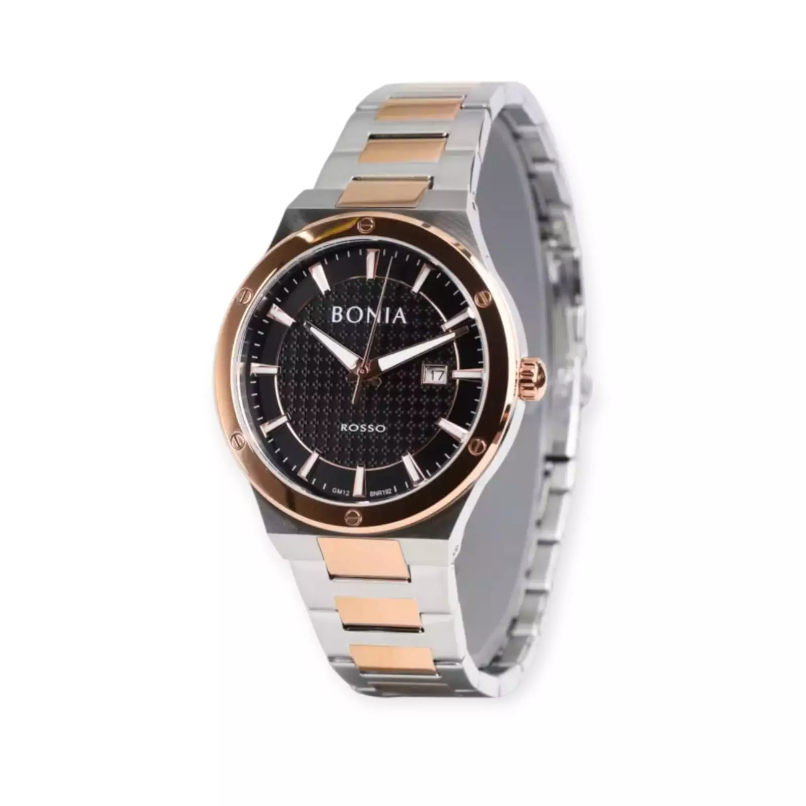 Bonia BNR192-1632 Silver Kombinasi Rosegold Dasar Hitam Cowok