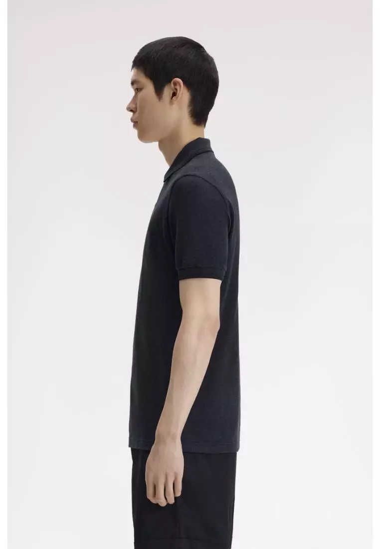 Fred Perry M3600 Twin Tipped Fred Perry Shirt (Charcoal Marl / Black / Black)