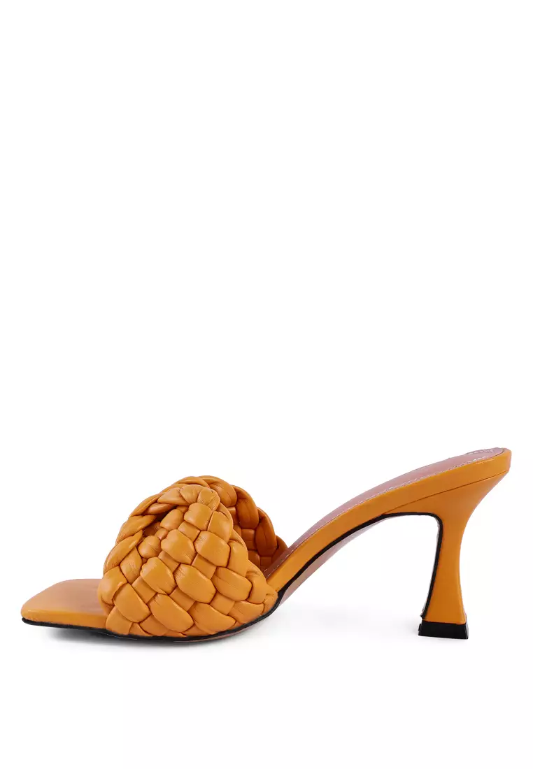 Buy London Rag Yellow Woven Strap Mid Heel Sandals Online ZALORA