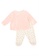 Du Pareil Au Même (DPAM) pink Button Top and Footed Pants PJ Set E7A84KAA147EE4GS_2