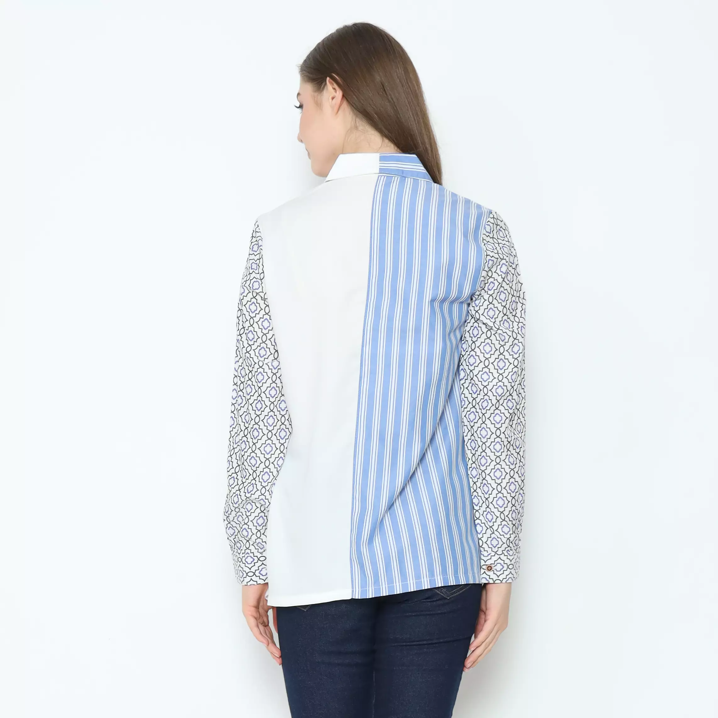 Blouse Batik Wanita - Bhatara Batik Rinaya - Atasan Batik Modern Lengan Panjang