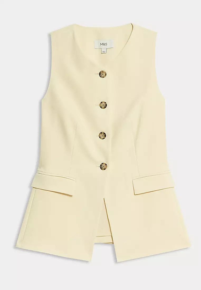 Tailored Single Breasted Longline Waistcoat